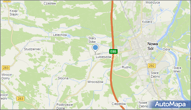 mapa Lubieszów, Lubieszów gmina Nowa Sól na mapie Targeo